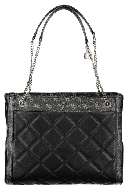 Elegant Black Multi-Compartment Handbag