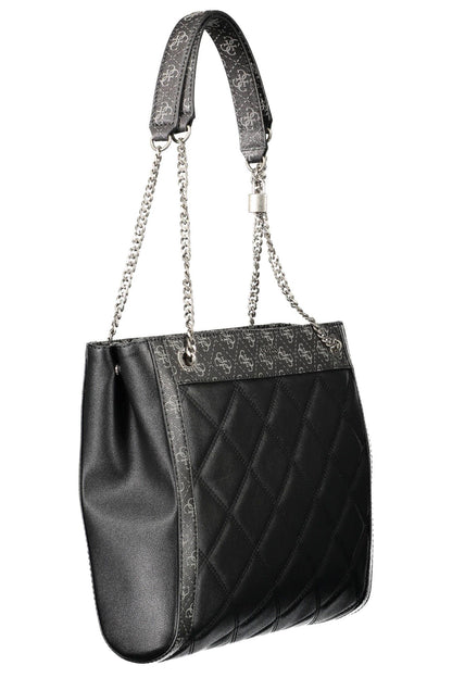 Elegant Black Multi-Compartment Handbag