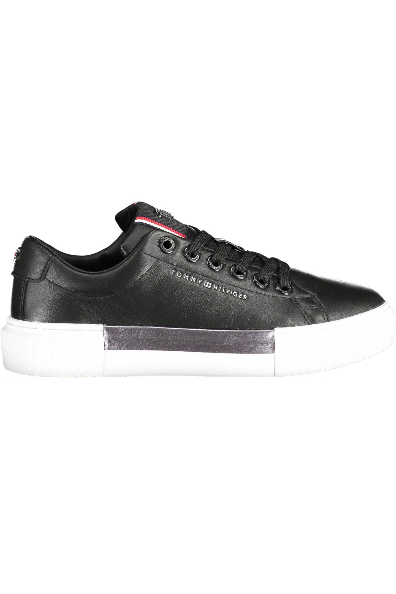 Black Leather Women Sneaker