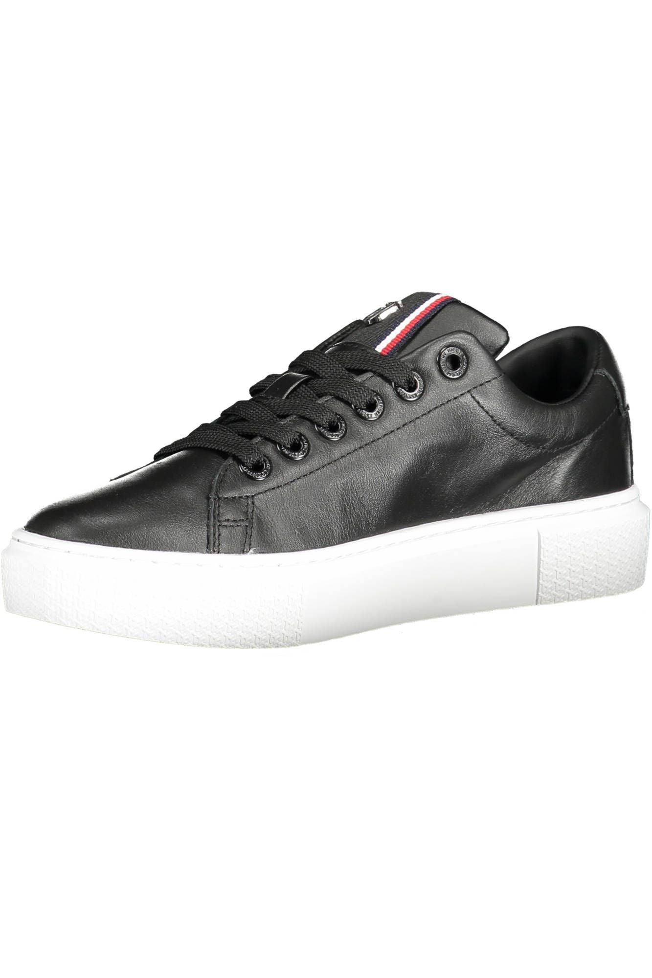 Black Leather Women Sneaker