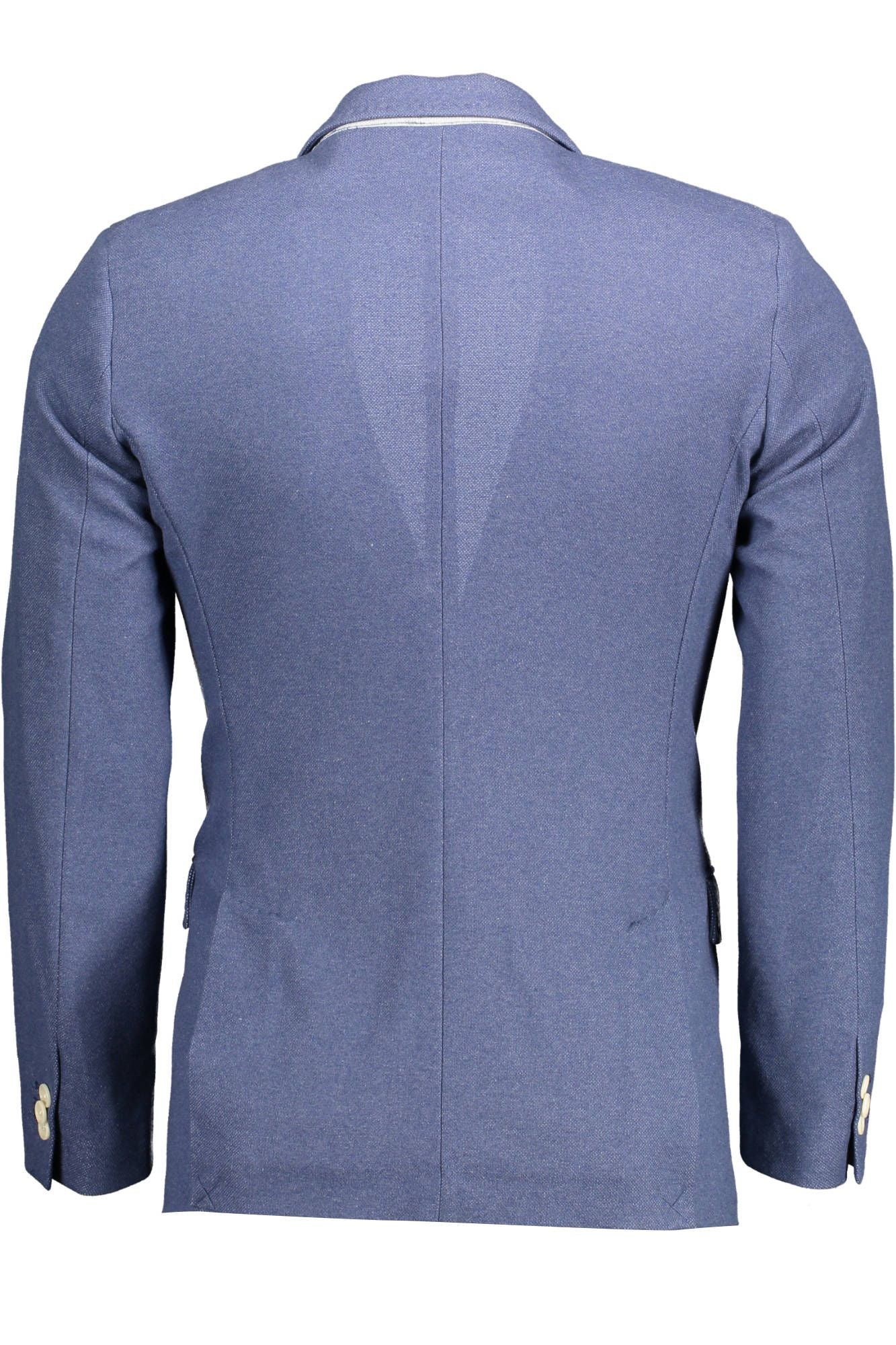 Chic Slim-Fit Blue Jacket with Elegant Detailing