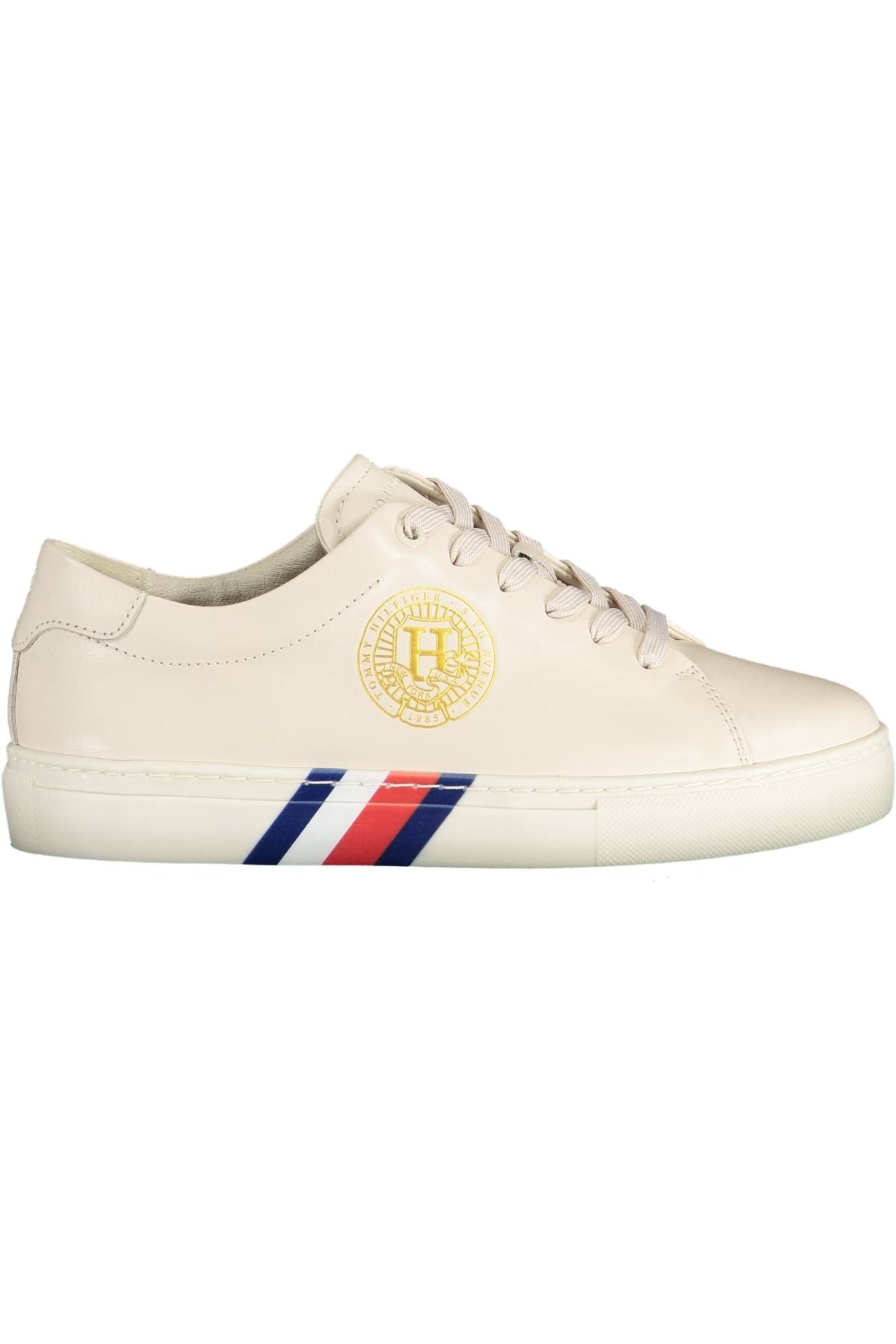 Beige Leather Women Sneaker