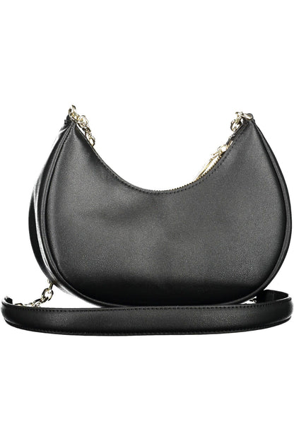 Black Polyester Women Handbag