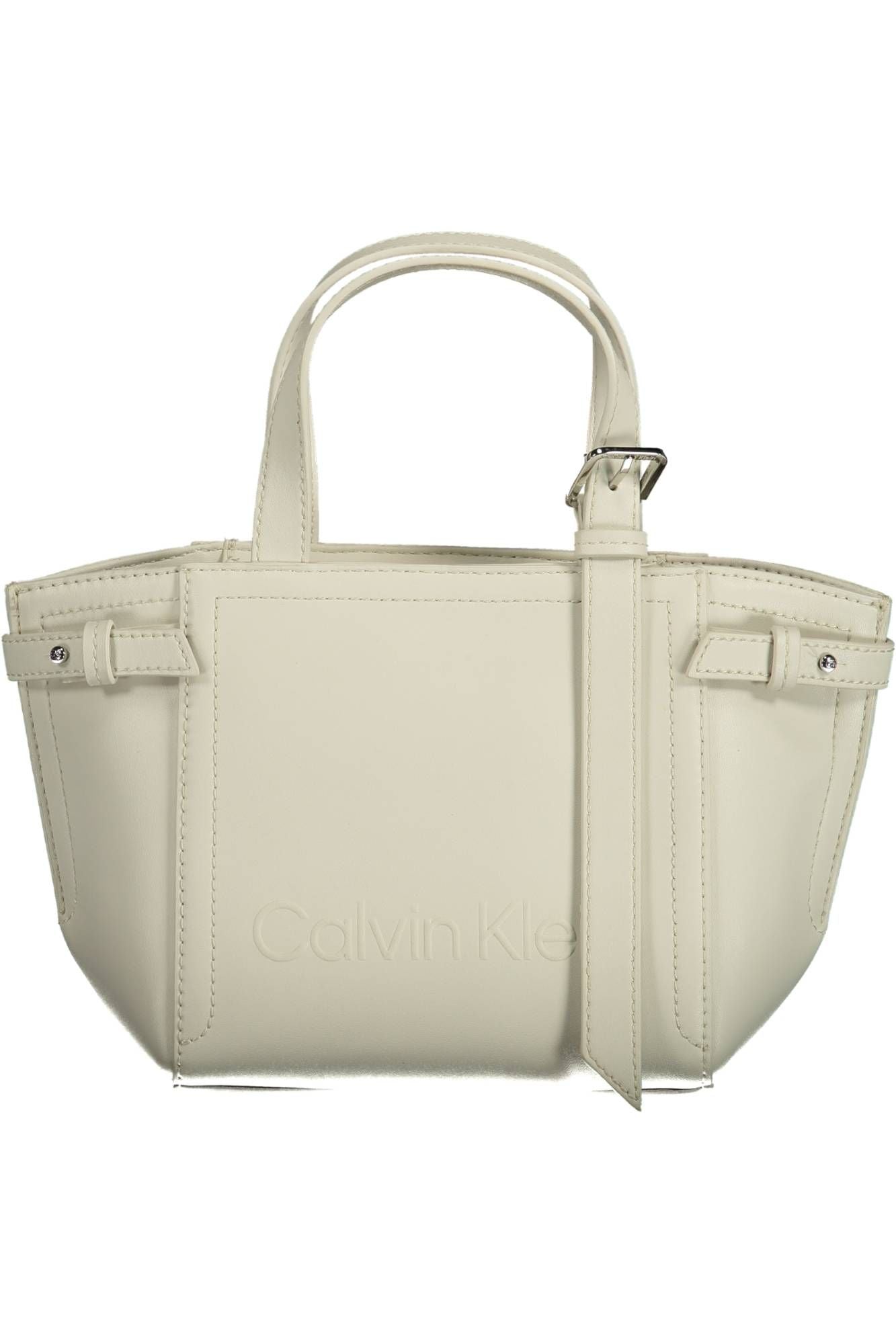 White Polyester Women Handbag