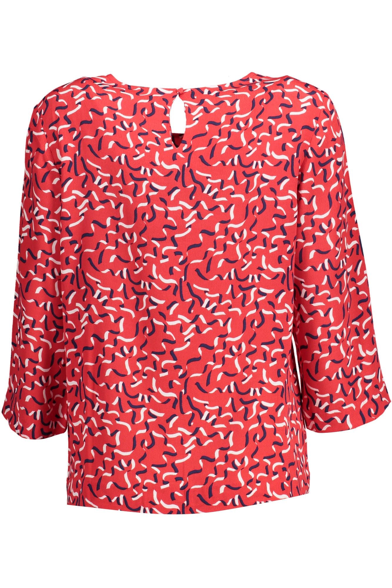 Elegant Red Viscose Shirt with Wide Neckline