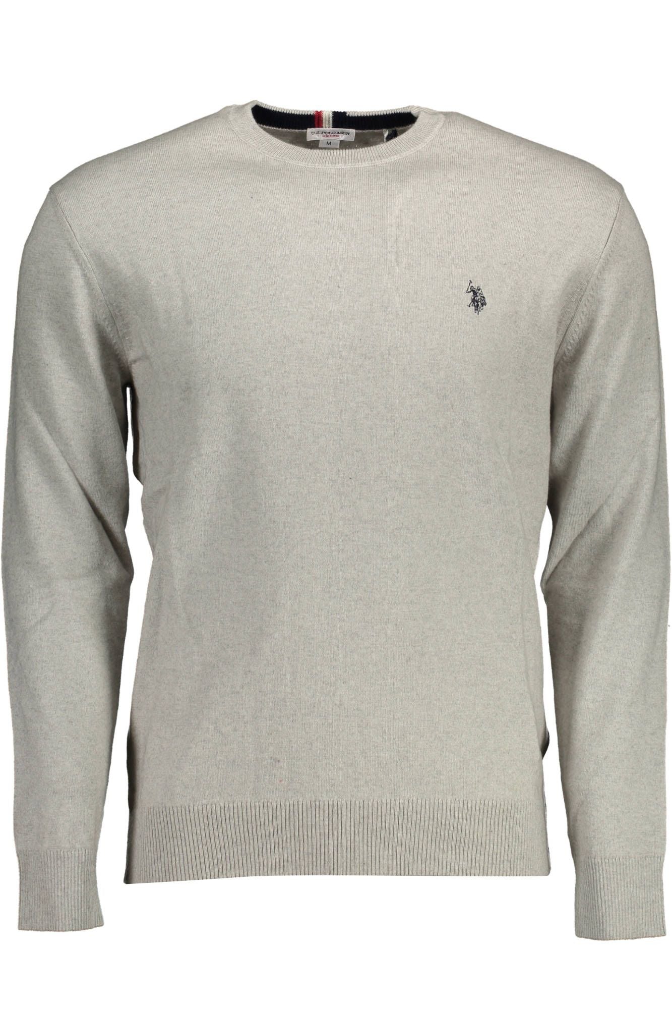 Elegant Gray Cotton-Cashmere Men's Sweater