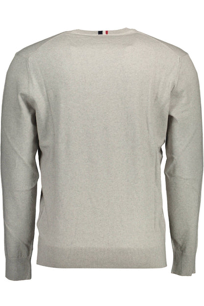 Elegant Gray Cotton-Cashmere Men's Sweater