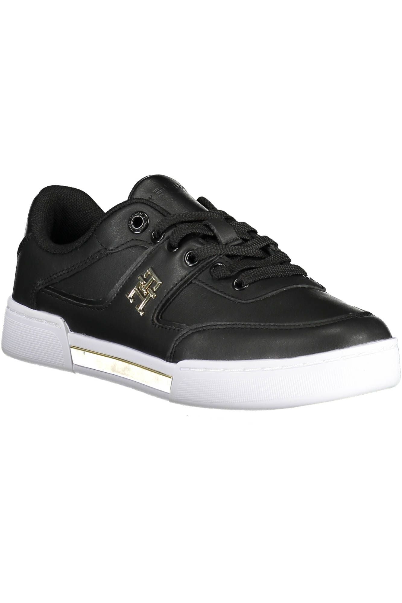 Black Leather Women Sneaker