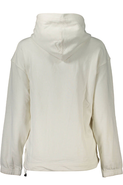 Chic White Hooded Sweatshirt with Logo Print