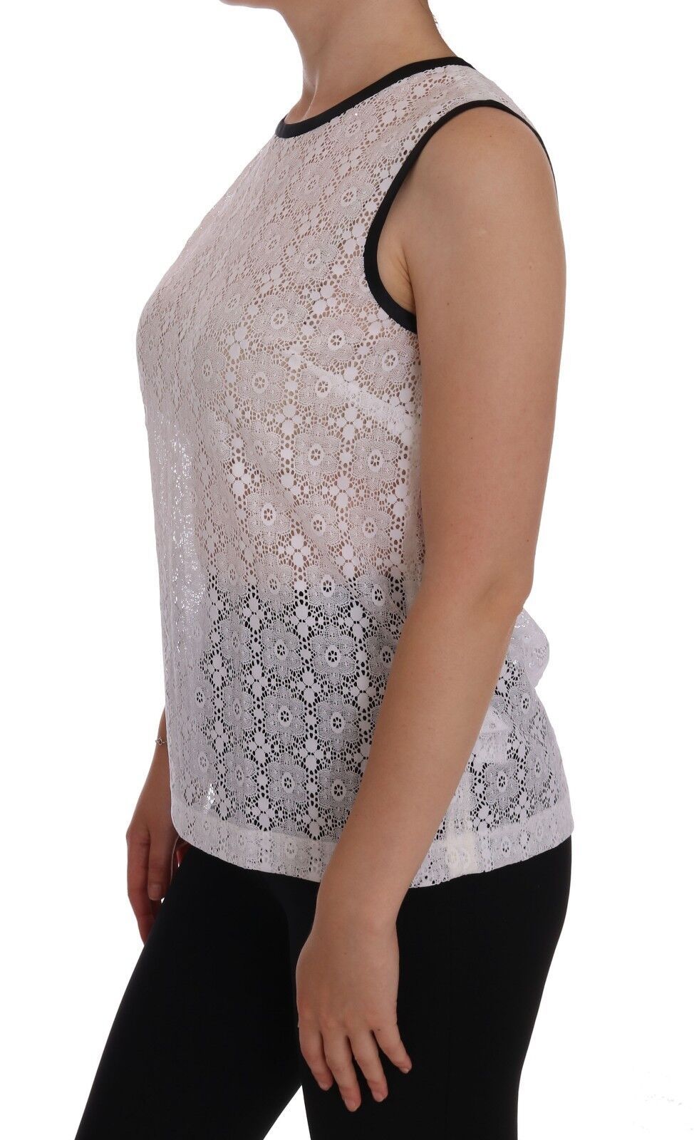 Camiseta sin mangas elegante de nailon blanco