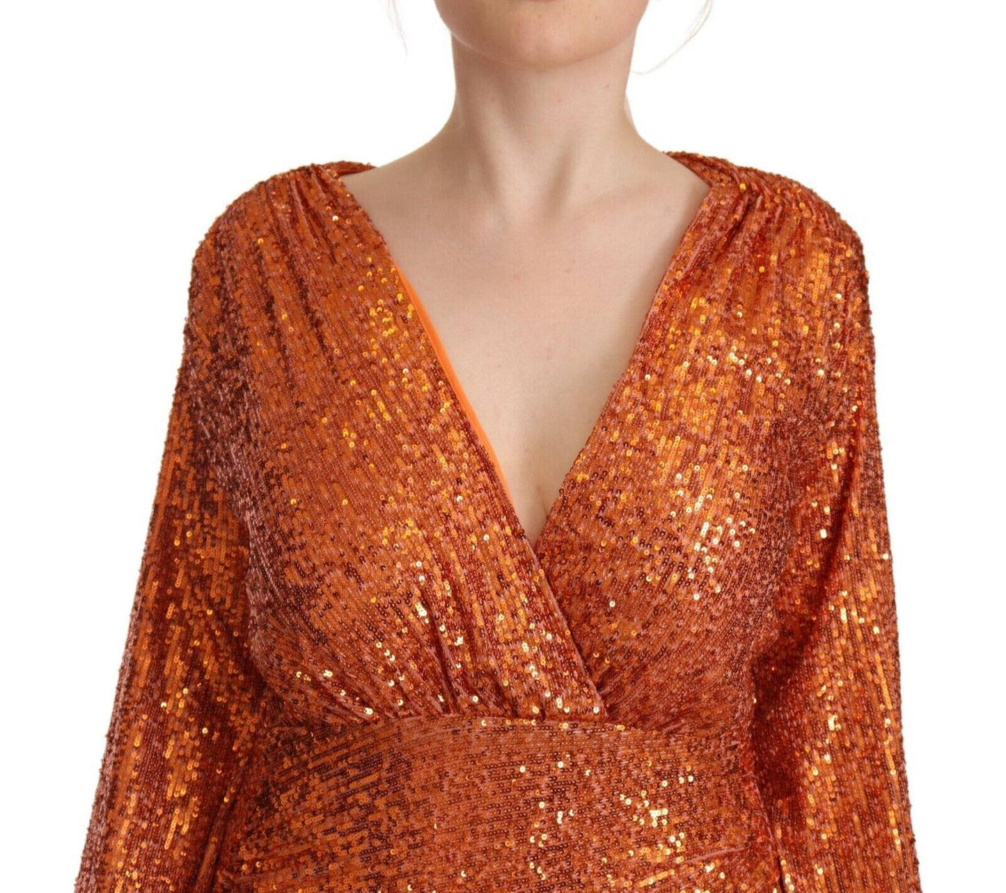 Sequin Embellished Wrap Mini Dress