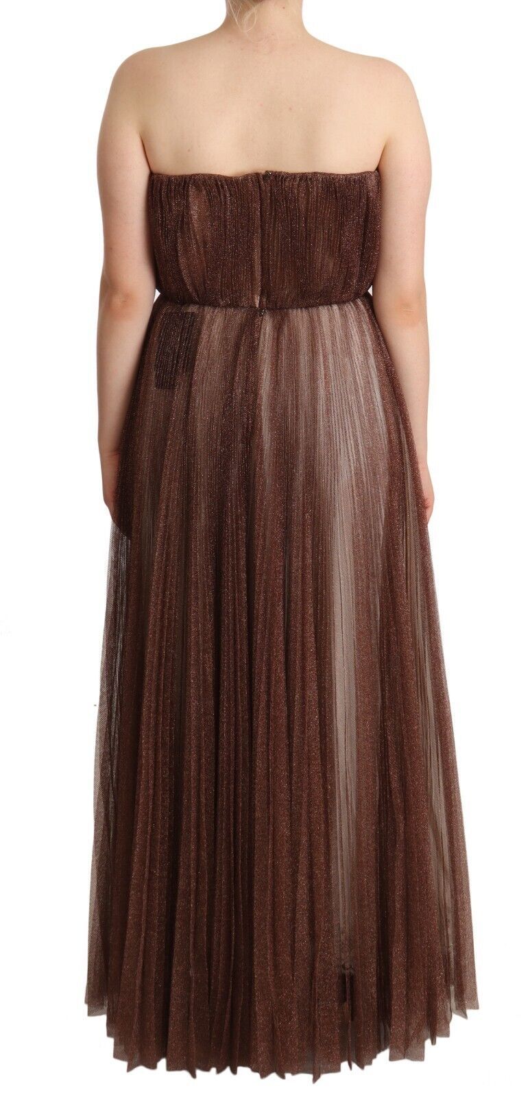 Elegant Metallic Bronze Long Gown