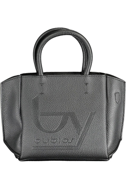 Elegant Black Two-Handle Tote with Shoulder Strap