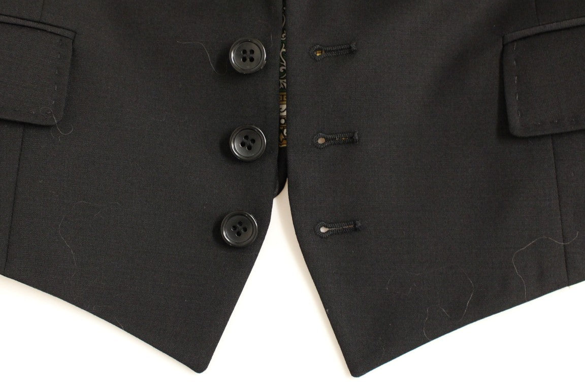 Elegante blazer negro en mezcla de seda con detalle de bufanda en la espalda