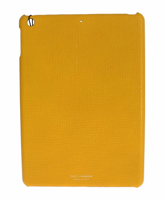 Elegante funda para tableta de cuero amarillo