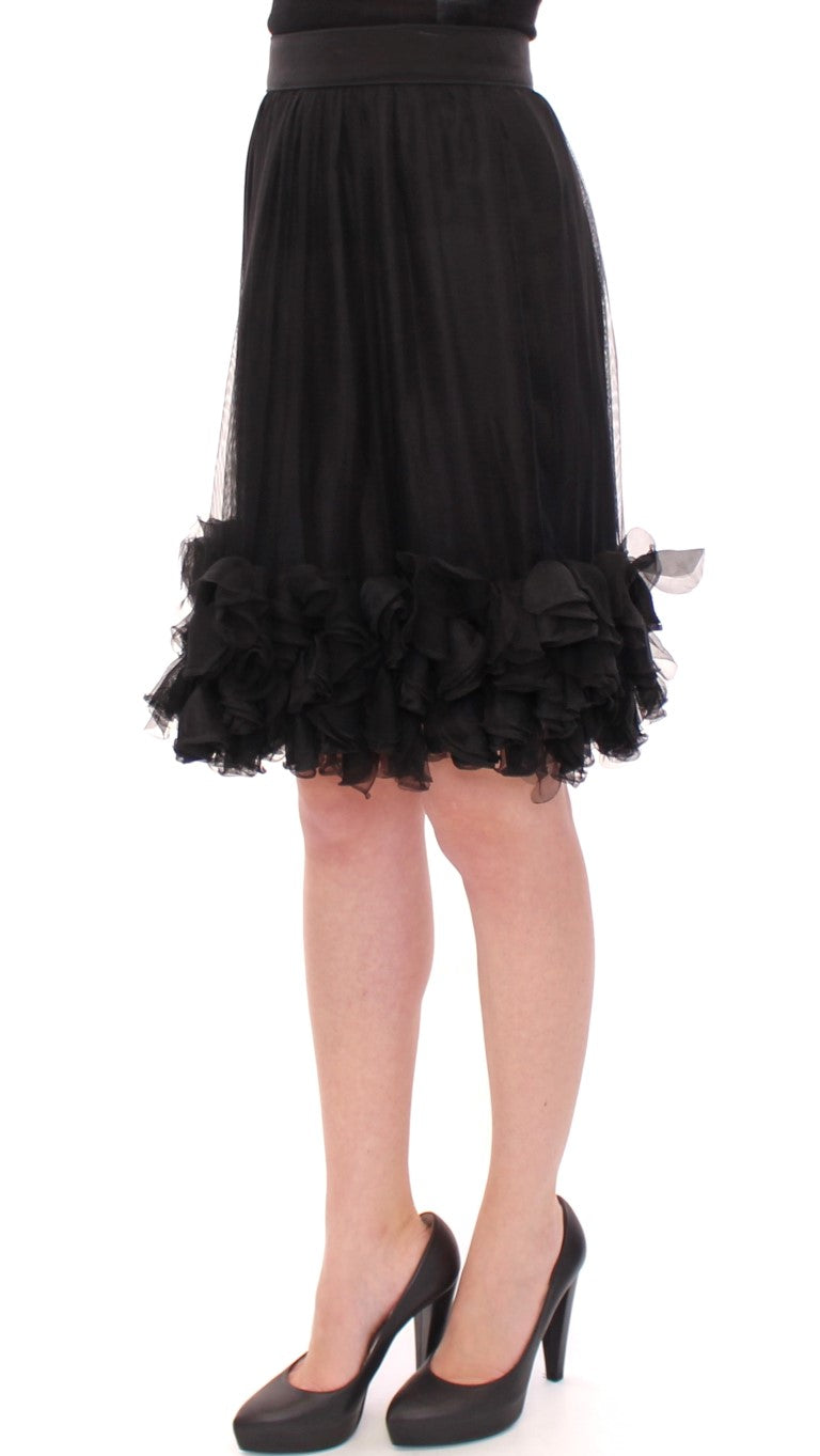 Elegant Silk Black Skirt for Evenings