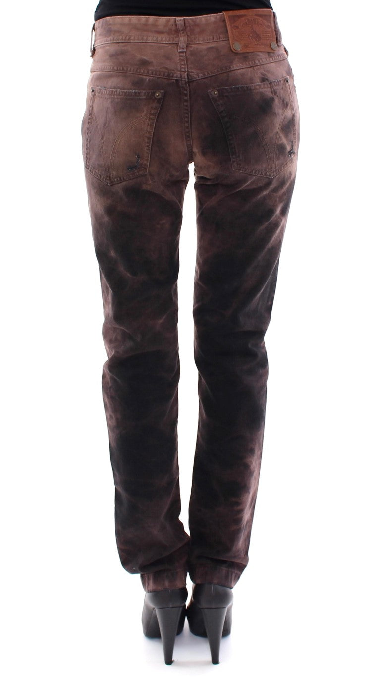 Elegant Brown Cotton Trousers