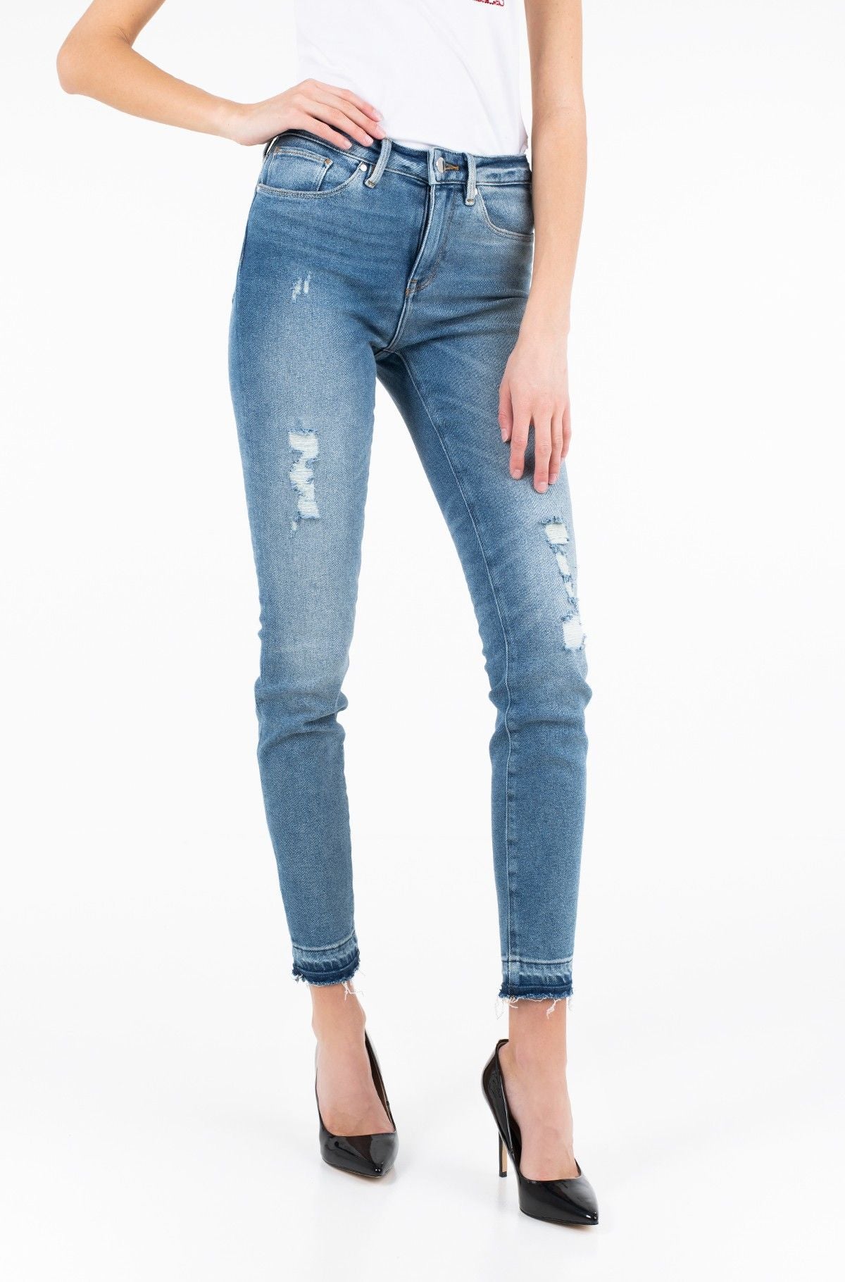 Jeggings elegantes hasta el tobillo con cintura regular