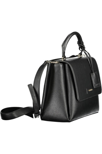 Black Polyester Women Handbag