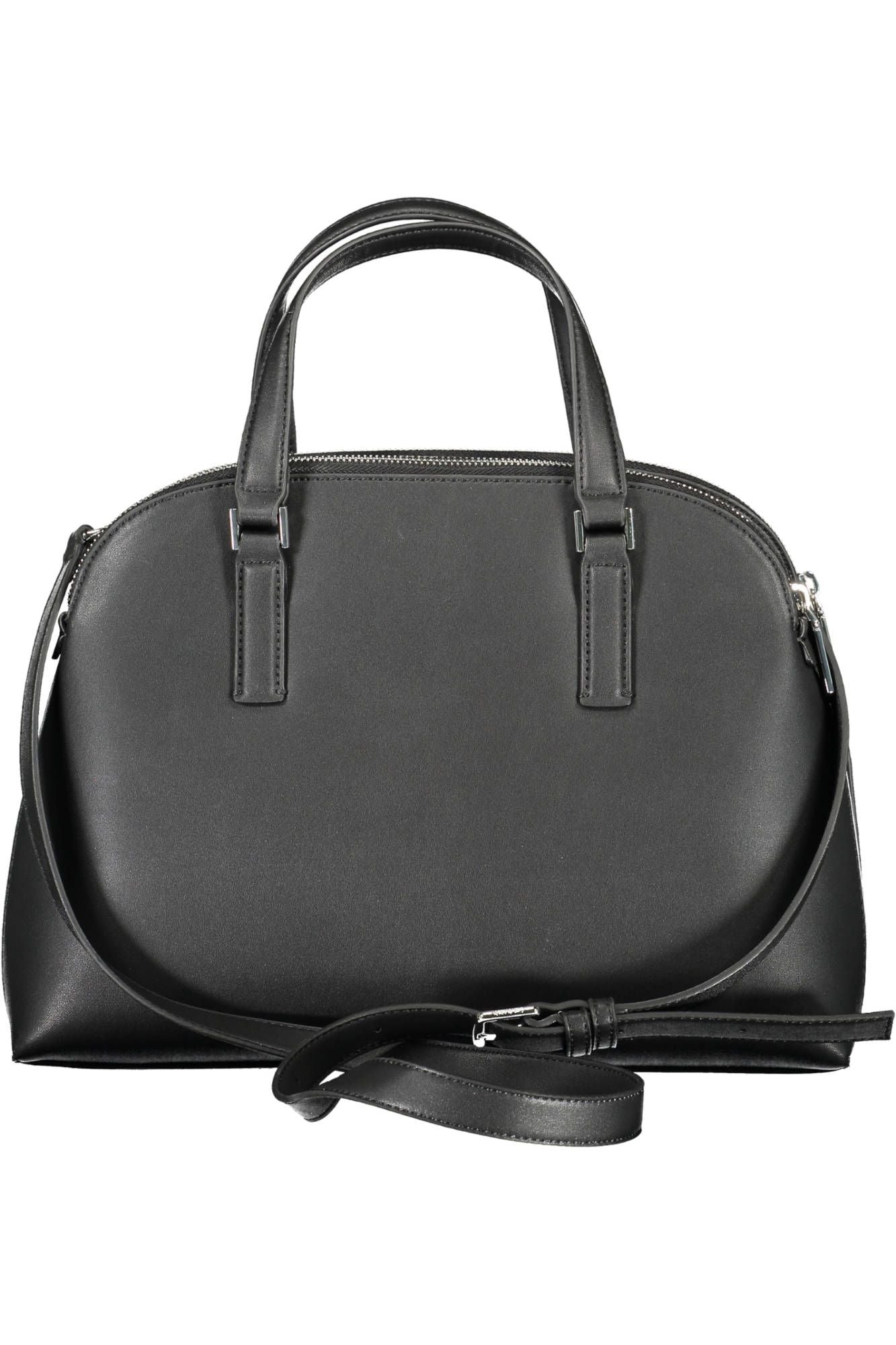 Black Polyester Women Handbag