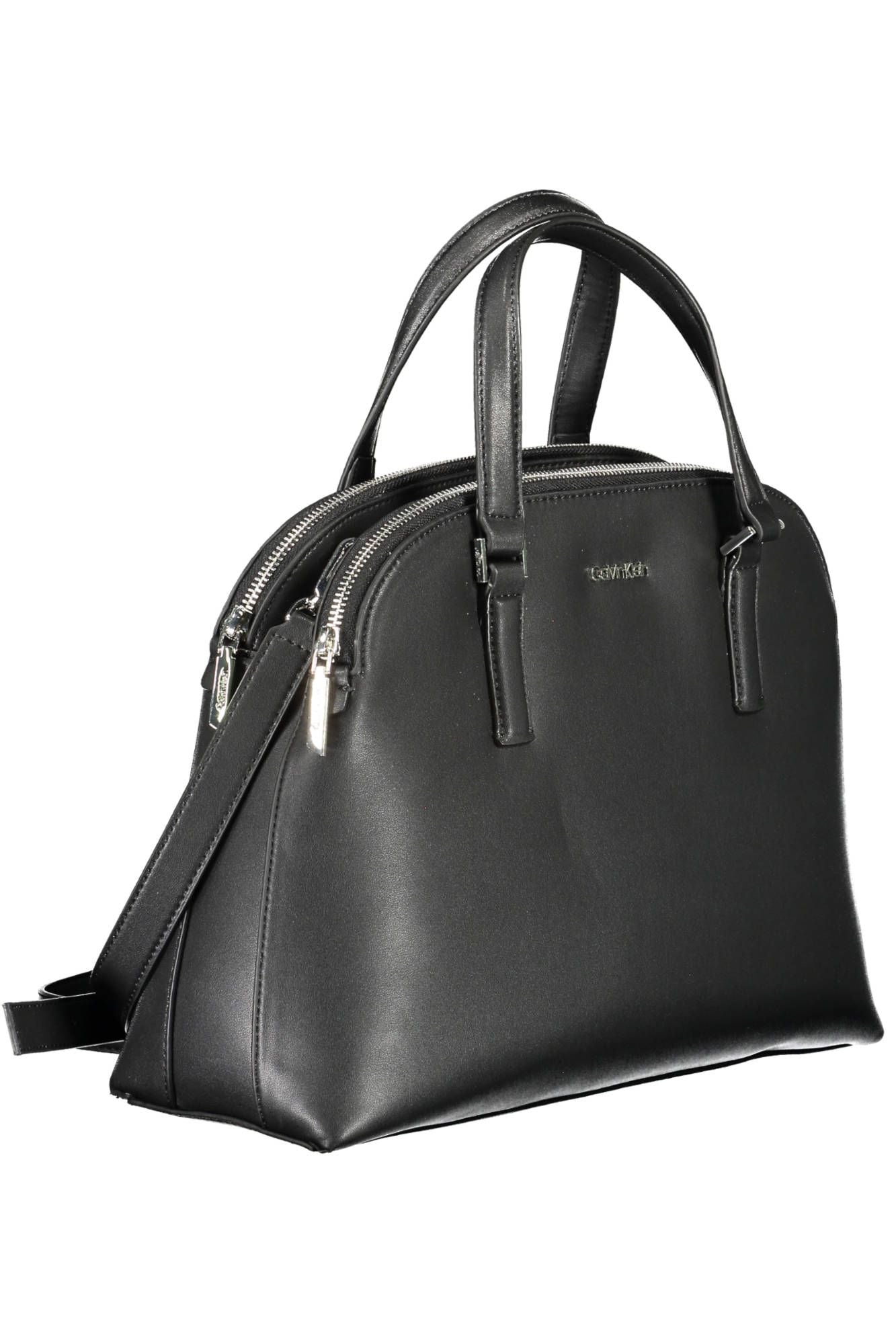 Black Polyester Women Handbag