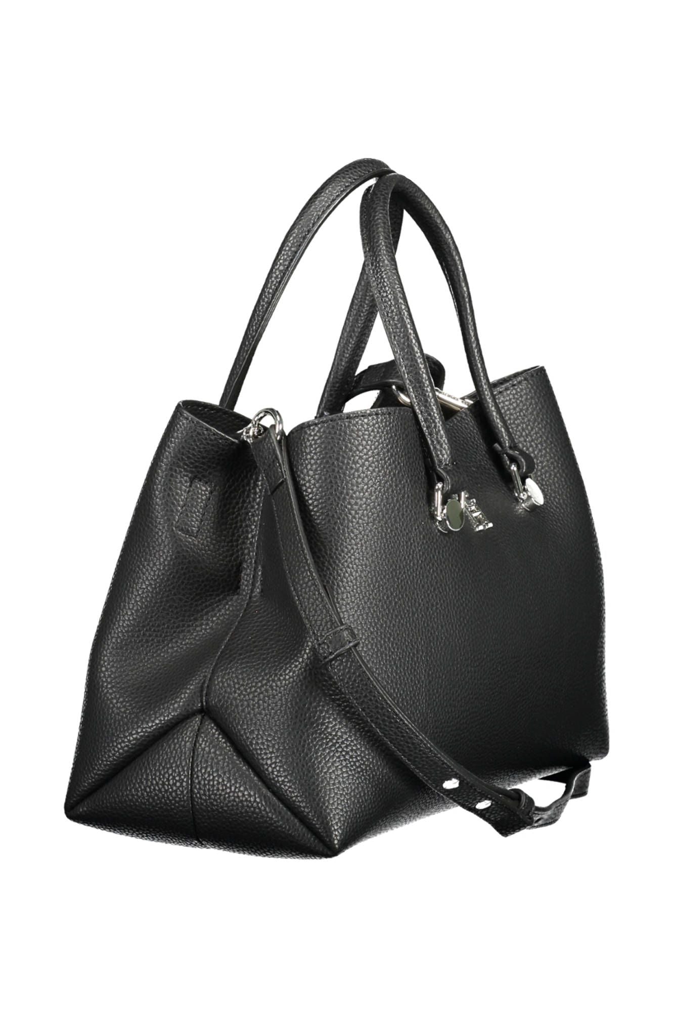 Black Polyester Women Handbag