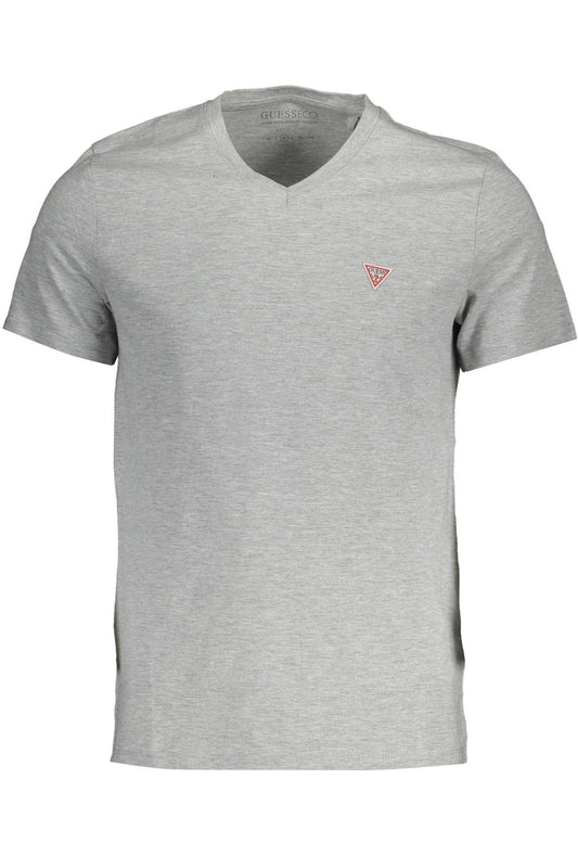 Sleek Slim Fit V-Neck Tee in Gray