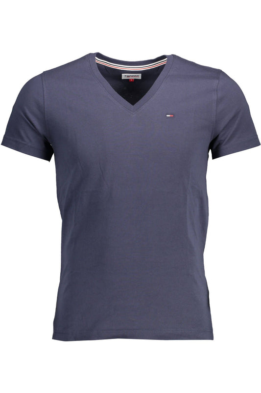 Blue Cotton Men T-Shirt