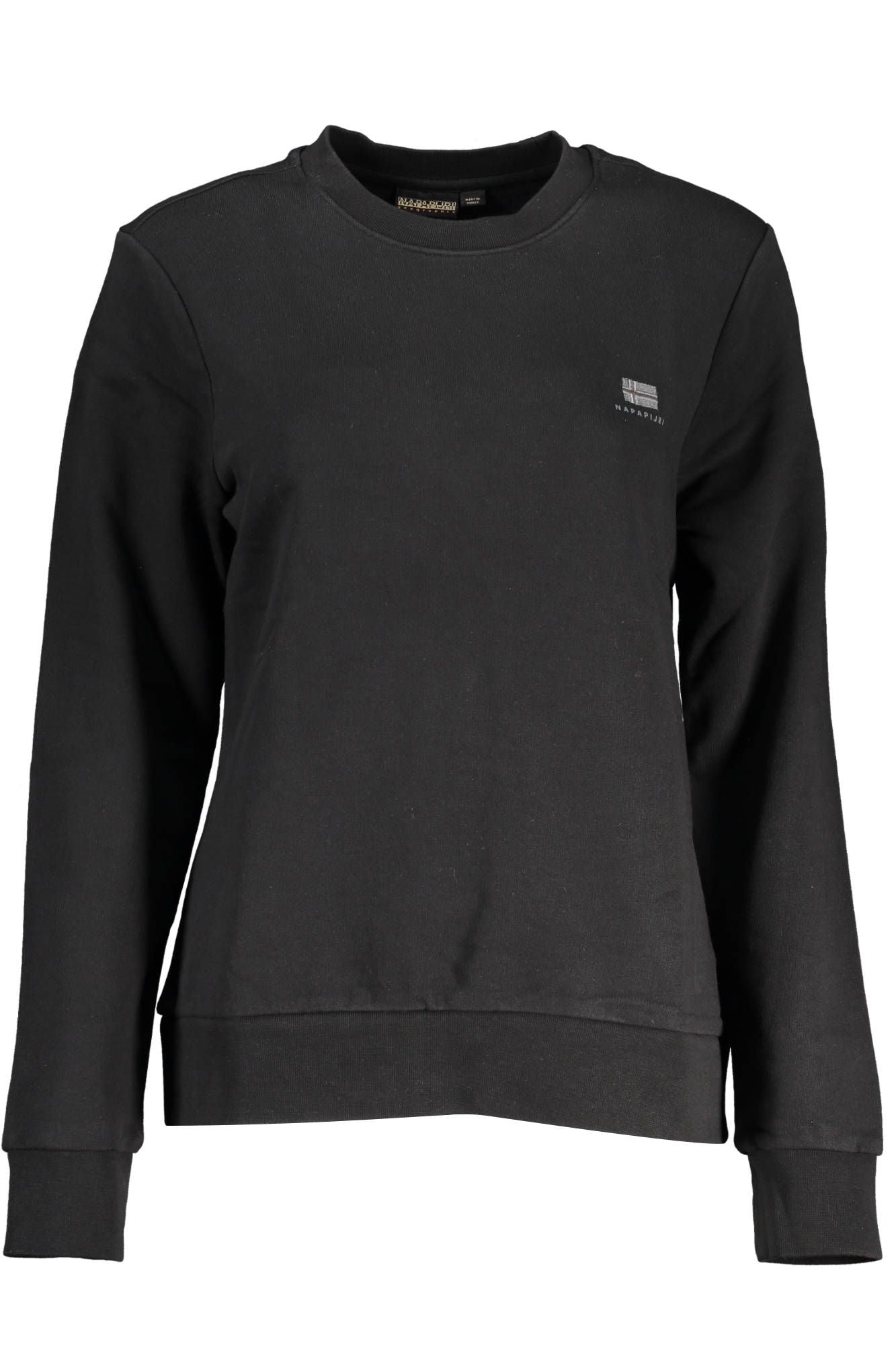 Elegant Black Cotton Crew Neck Sweater