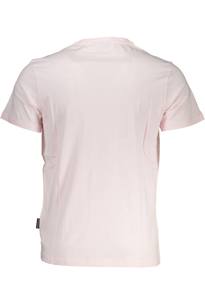 Elegant Pink Embroidered Tee for Men