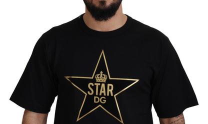 Camiseta con cuello redondo y emblema DG de estrella dorada