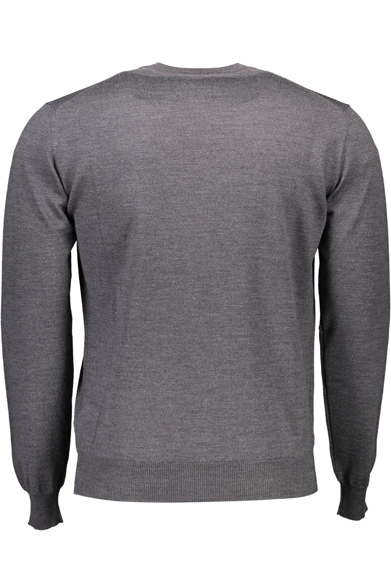 Elegant Gray Wool Sweater with Classic Logo