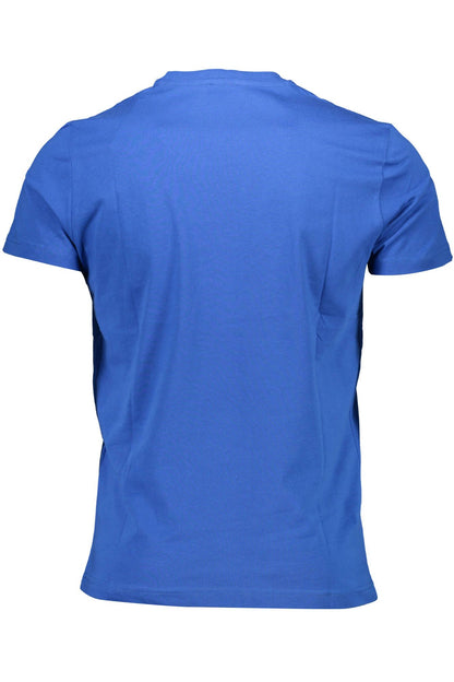 Elevated Blue Crew Neck Cotton Tee