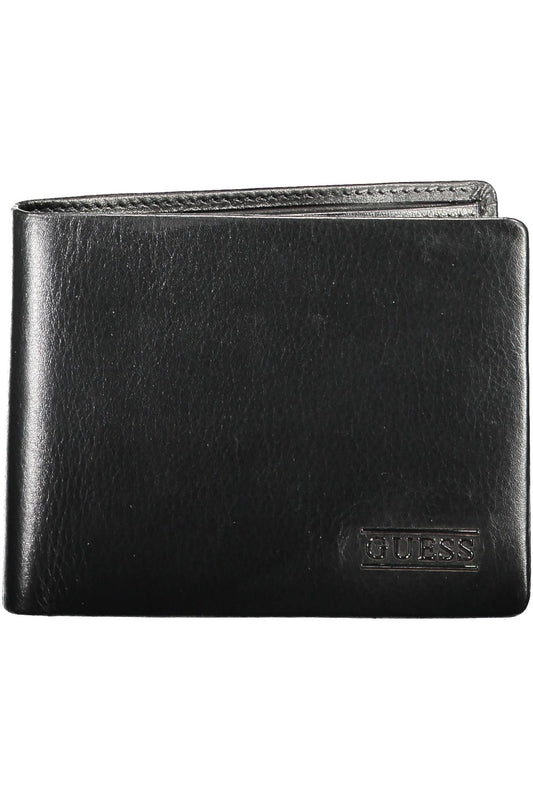 Cartera de hombre elegante de cuero negro