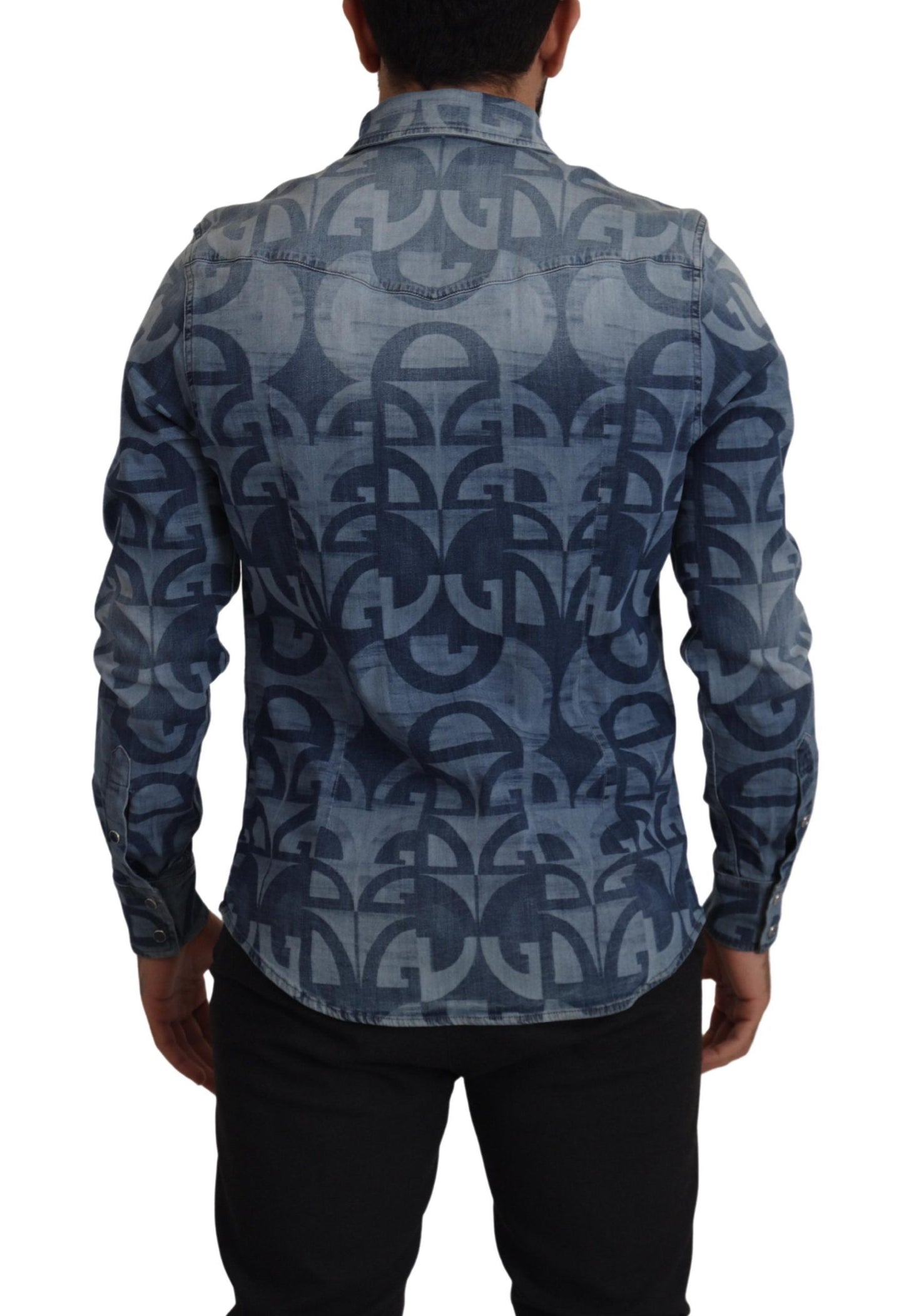 Elegant slim-fit casual blauw herenoverhemd