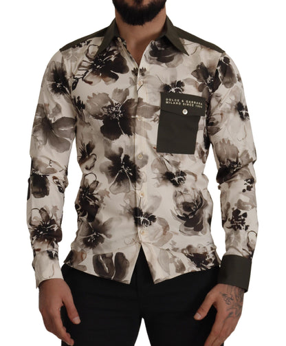 Camisa casual de algodón con estampado floral