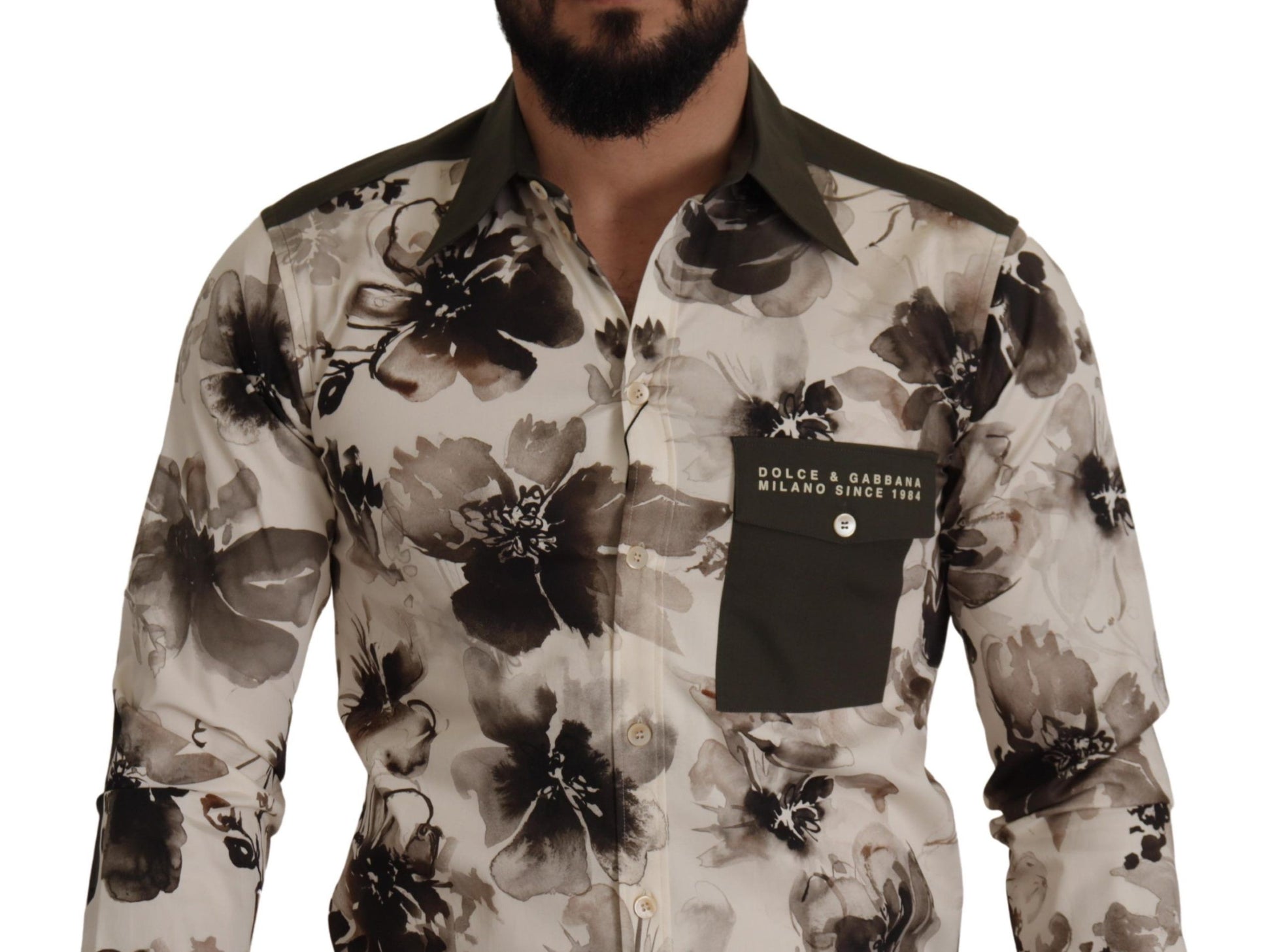 Camisa casual de algodón con estampado floral