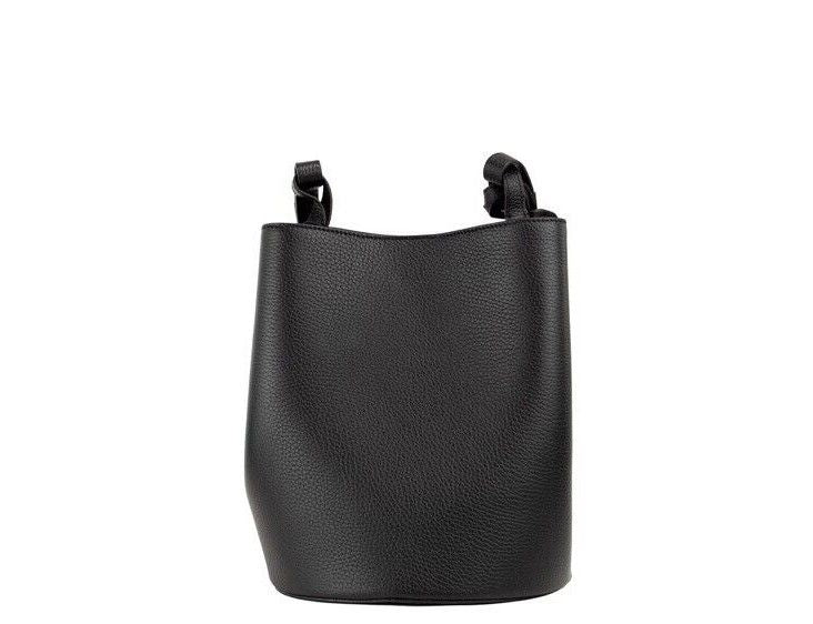 Bolso bandolera pequeño de cuero granulado negro Lorne