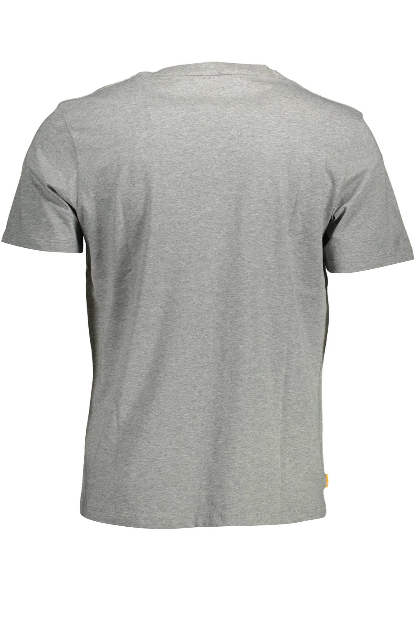 Eco-Conscious Gray Cotton Tee with Logo Print