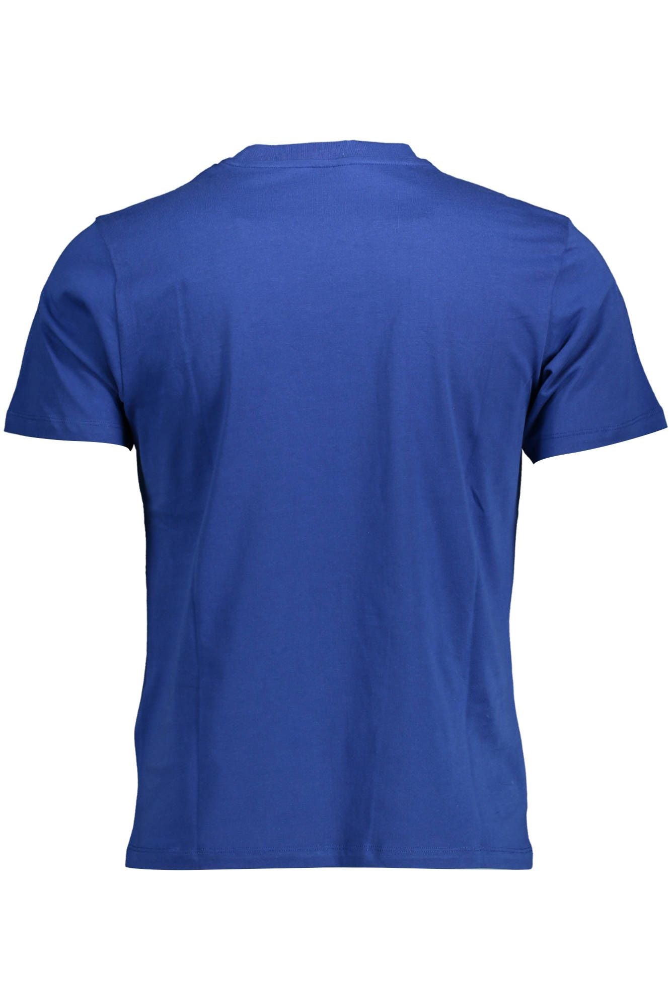 Chic Blue Print Round Neck Tee - Short Sleeves