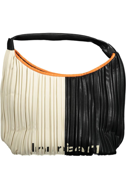 Chic Black Shoulder Bag with Contrasting Accents