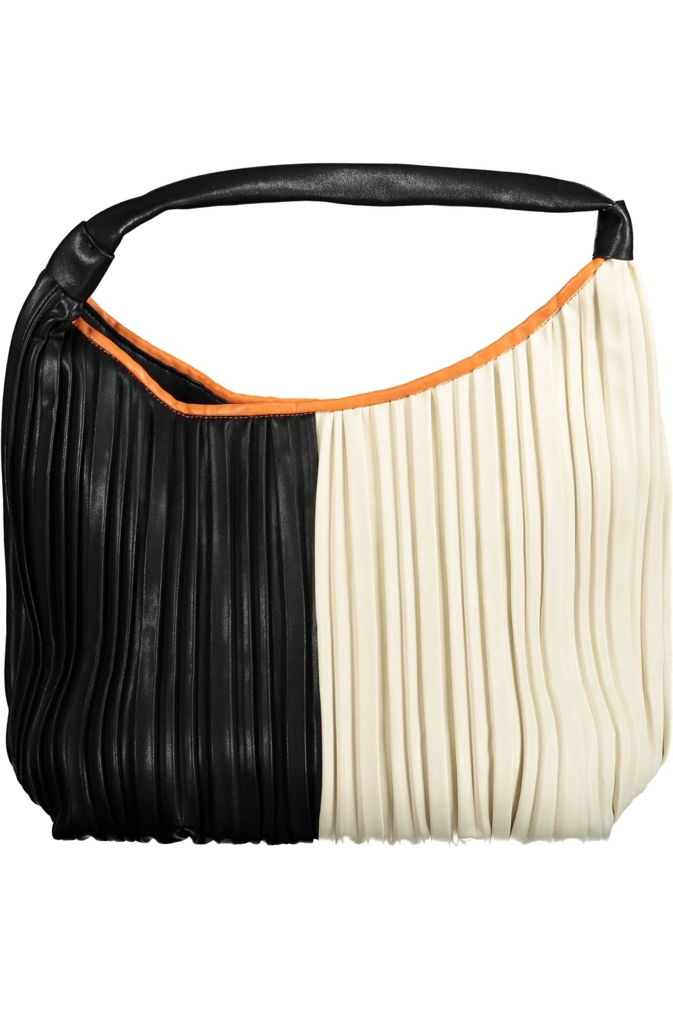 Chic Black Shoulder Bag with Contrasting Accents