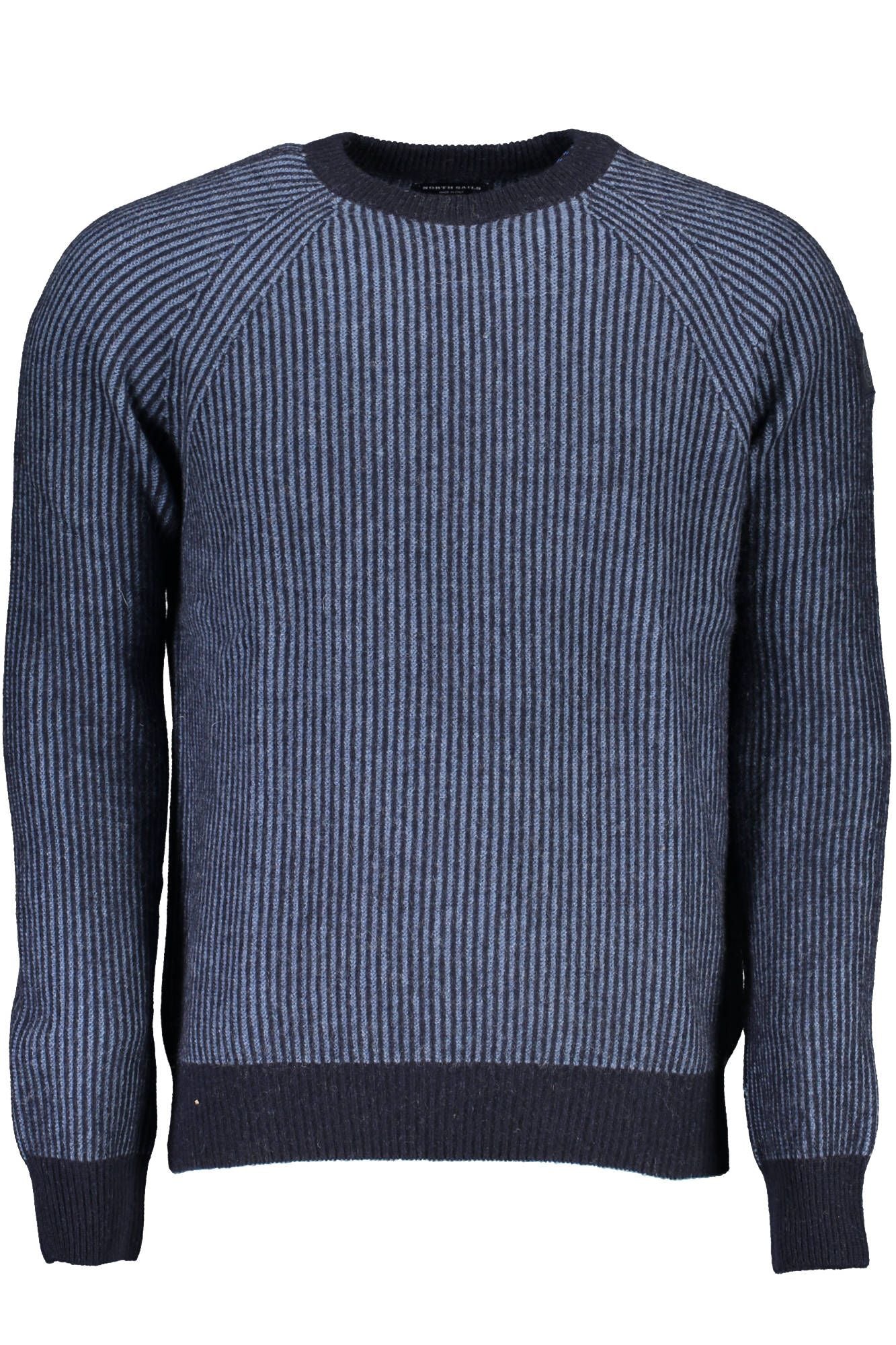 Eco-Conscious Blue Sweater with Emblem Detail