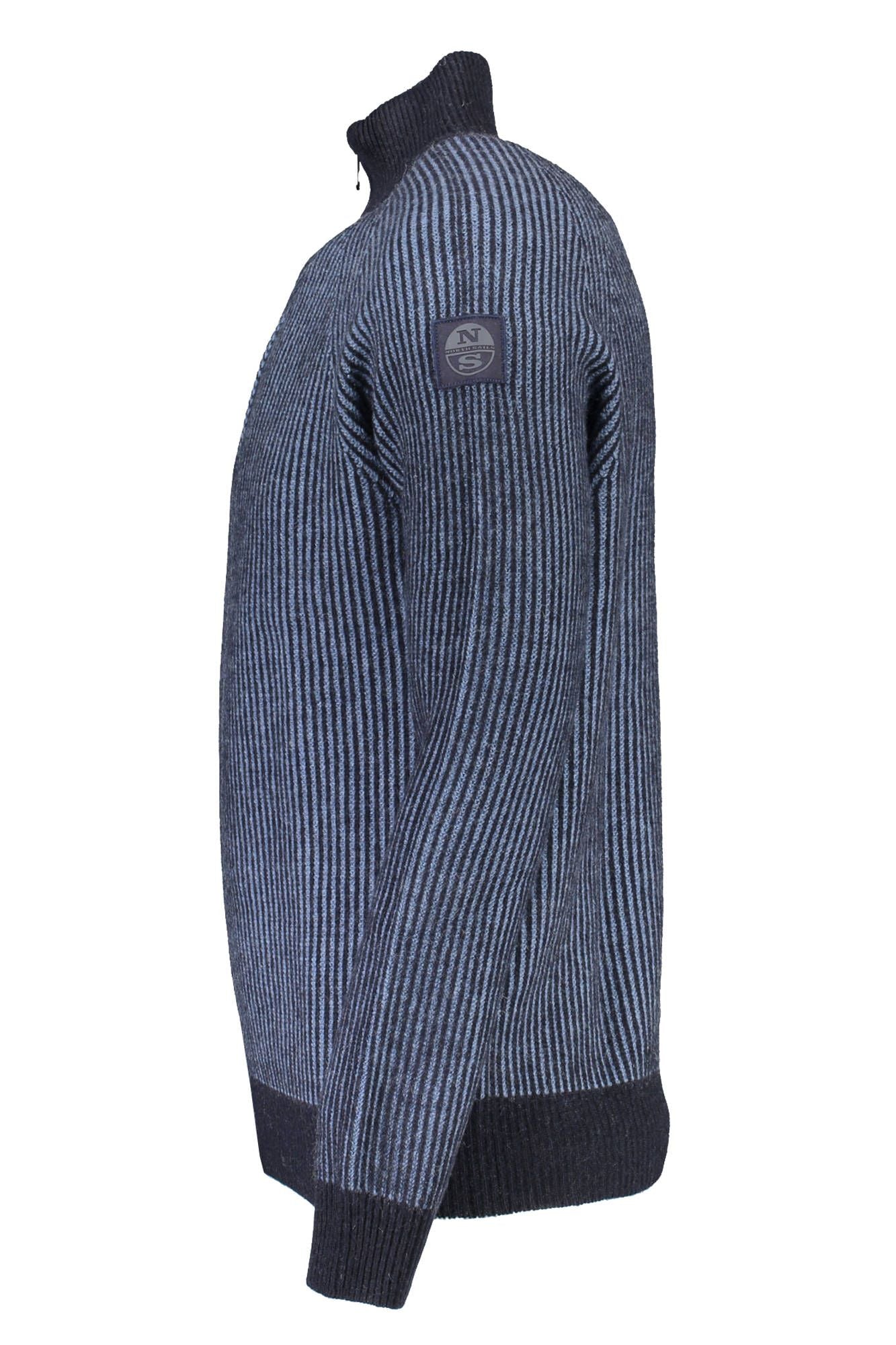 Eco-Conscious Blue Half-Zip Sweater