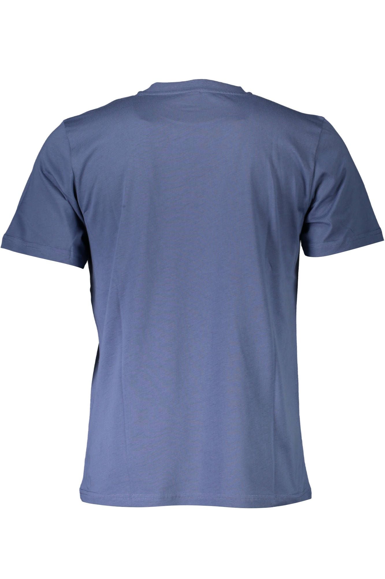 Blue Cotton Crew Neck Tee with Print