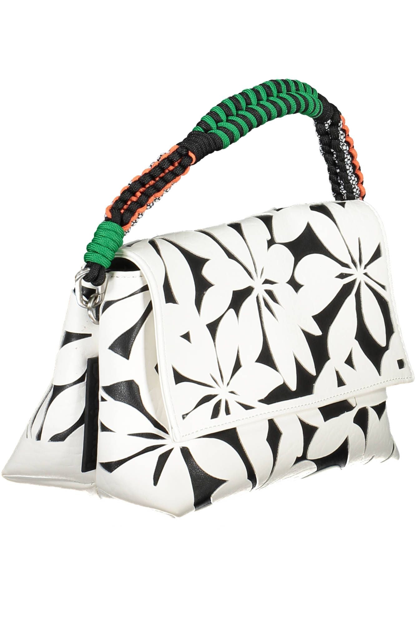 Chic White Contrasting Detail Shoulder Bag