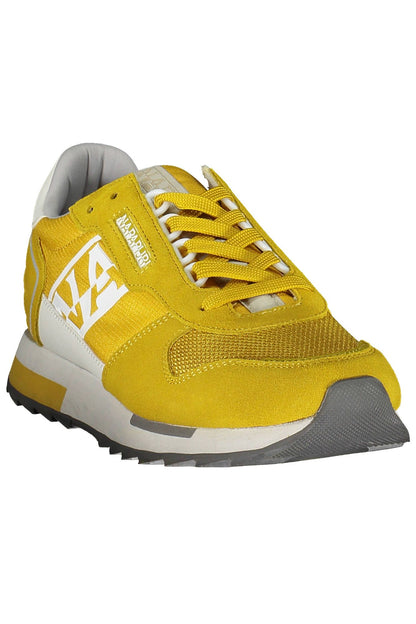 Sleek Yellow Lace-Up Sport Sneakers