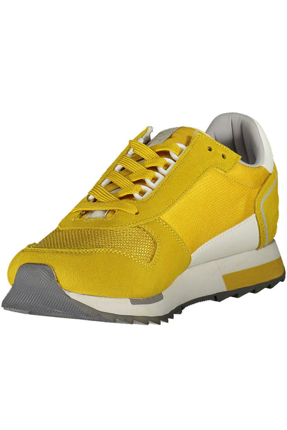 Sleek Yellow Lace-Up Sport Sneakers