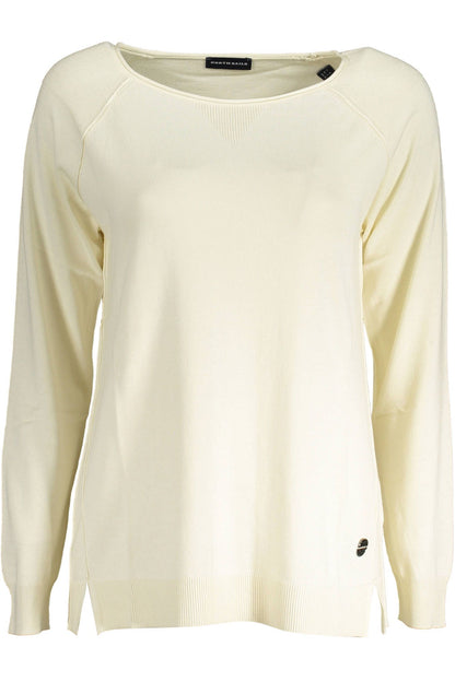 Chic Contrasting Detail White Sweater