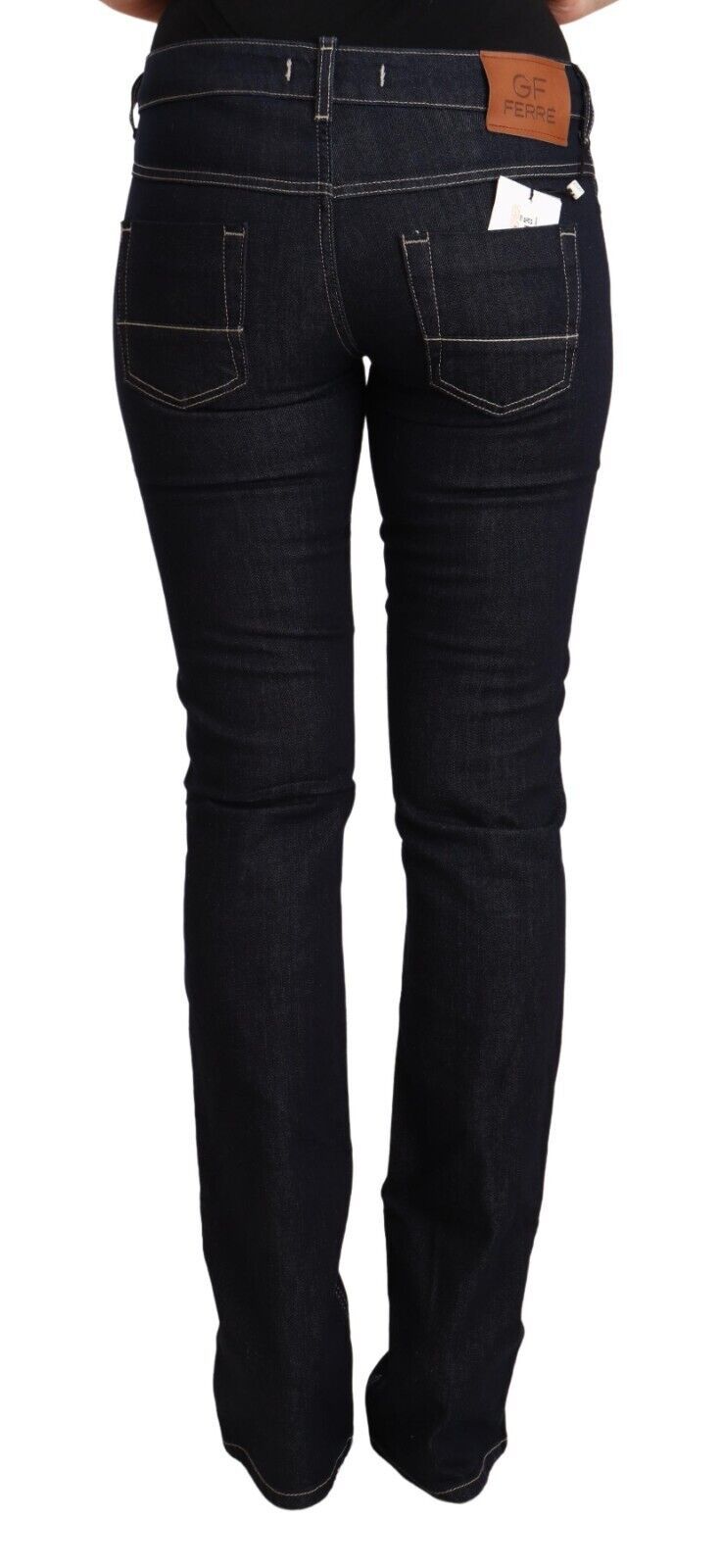 Chic Low Waist Skinny Jeans in Timeless Black